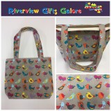 Medium Tote Bag - Birds Taupe